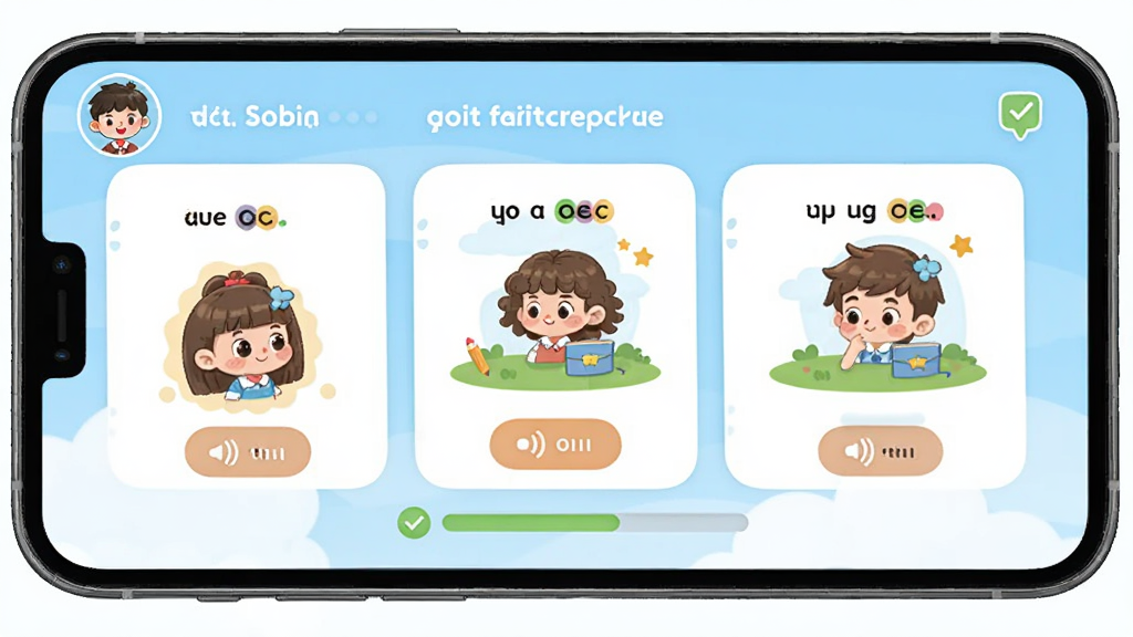 չʾ����Ӣ�ﵥ��ͬ��ѧApp���ֻ����棬�����ǵ���ѧϰҳ�棬�������ʿ�Ƭ����ͼ�ͷ�����ť�������������Ű��࣬���ͨ�ɰ���ϸ����ѧ��ͷ��ͽ����������ʸ���ɾ����޶���Ԫ��