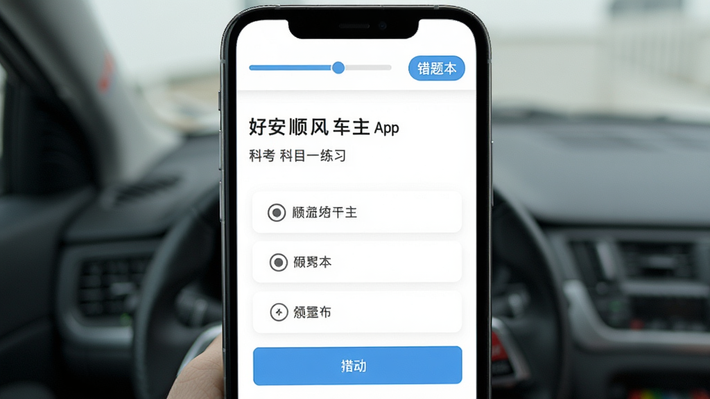 �ð�˳�糵��App�ļݿ�ѧϰҳ�棬��Ļ��ʾ��Ŀһ��ϰ����ĸ�ѡ������н������ʹ��Ȿ��ڣ�������¼�࣬����Ϊ��ɫ���������������ʸɾ����޶���Ԫ��
