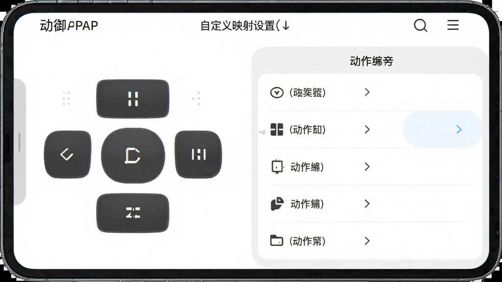 ����APP�Զ���ӳ�����ý��棬���ⰴ���붯�����б�����������࣬���ڲ��������ʸ��壬�޶���Ԫ��