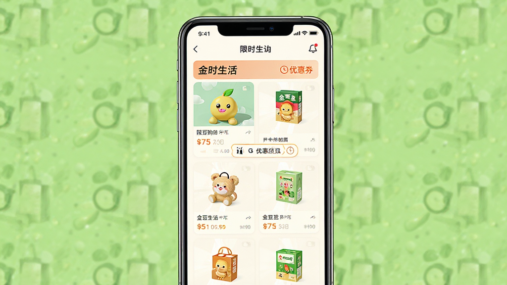������APP����չʾ������Ϊ�ֻ���Ļ�ϵĹ����̳���ҳ����������չʾ��ʱ��ר�����Ż�ȯ��ȡ��ڣ��Ű���ÿ�Ƭʽ��ƣ��������������ϸ�ڰ�����ƷͼƬ���۸��ǩ�뵹��ʱͼ�꣬���ʸ���ɾ����޶���Ԫ�أ���Ļ������ʾ�����������