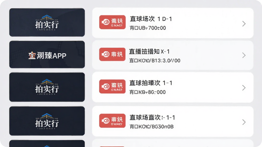 连拍臻APP界面展示全球各大拍卖行直播列表,布局清晰,左侧为拍卖行logo与名称,右侧为直播场次与时间,背景为淡灰色,整体风格简洁商务,画质高清,干净无多余元素