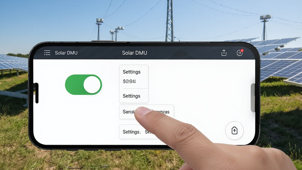 �û���ָ���ֻ���Ļ�ϻ���Solar DMUԶ�̿��ƽ���ĳ�����ҳ����ʾ���ذ�ť������ѡ�����Ϊ��������վʵ����������㣬��������������ֱ�ۣ����ʸɾ����޶���Ԫ��
