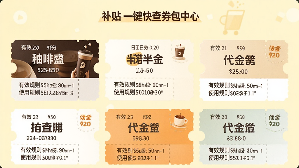 ����һ�����ȯ������ҳ�棬չʾ���Ű�ۿ���ȯ�ʹ���ȯ��ʽ��ȯ����ƾ���������Ч������ʹ�ù��򣬱���Ϊ����ɫ�������������࣬����ϸ��������