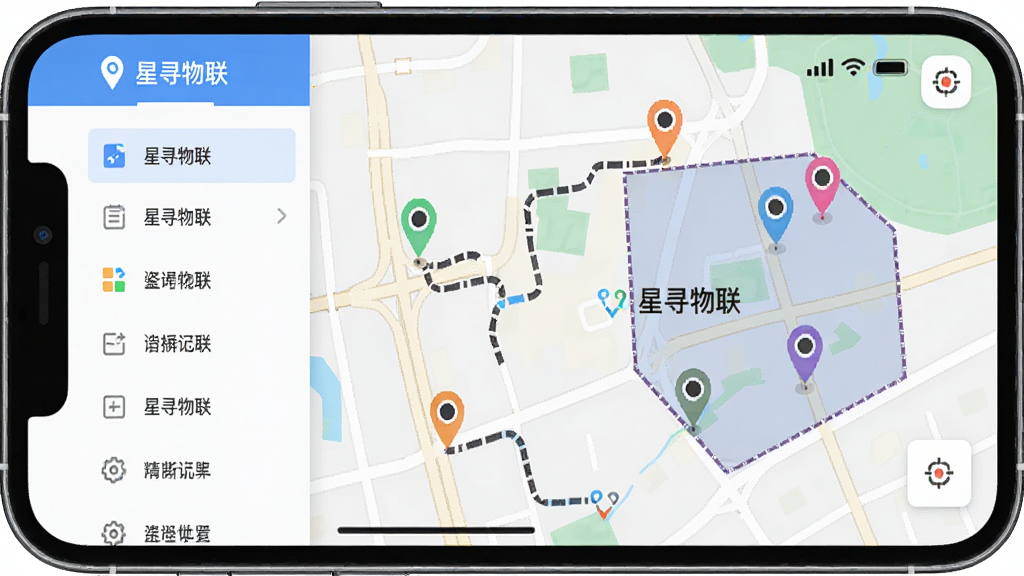 ���壺�ֻ���Ļ��ʾ��Ѱ����Ӧ�õ�ͼ���棬���ж����λ��ǵ㣬���֣��ֻ����У����������������Ű棺��๦���б����Ҳ��ͼ���򣬷�񣺱�ƽ��UI��ƣ�ϸ�ڣ���ͼ����ʾ�켣������Χ����Χ����ע����Ѱ���������������ʣ�������Ⱦ���ɾ����޶���Ԫ��