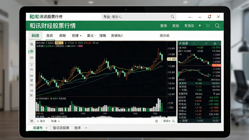 和讯财经股票行情页面展示,绿白配色,界面清晰显示K线图与买卖数据,专业金融风格,高画质,无多余元素