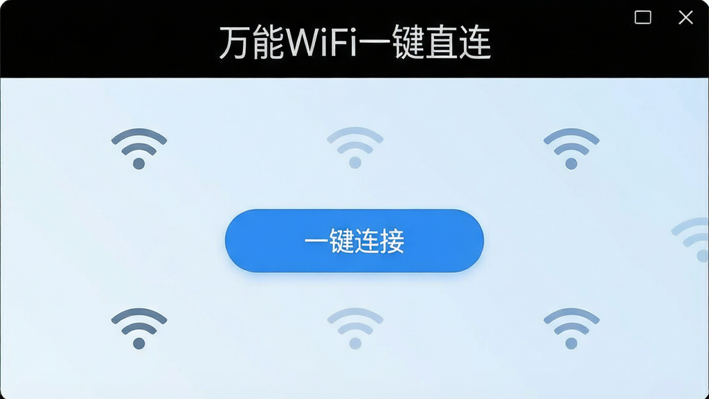 һ��չʾ����WiFiһ��ֱ������������ĸ����ͼ����������ˬ��Լ��������һ����Ŀ����ɫ��һ�����ӡ���ť������Ϊ����ɫ���䣬��Χ�ֲ��ż���ģ���WiFi�ź�ͼ�꣬���ָɾ����࣬�޶���Ԫ�أ�����ϸ�����������ֱ�עΪ������WiFiһ��ֱ����