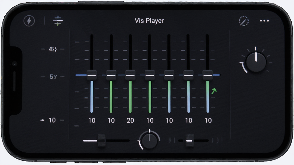 Vis Player ������������д������Ϊ�ֻ���Ļ��ʾ��10�ξ��������飬���־��У��Ű��࣬���Ϊ�ִ���ɫUI��ϸ��չʾ������������״̬�����ʸ��壬�ɾ����޶���Ԫ��