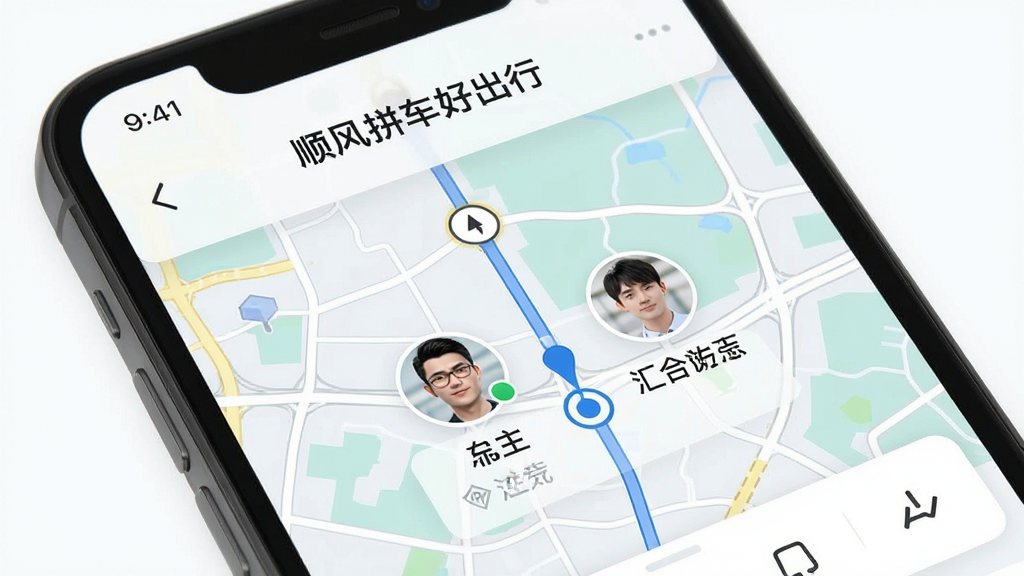 һ�������ֻ���Ļ��д����Ļ��ʾ��˳��ƴ���ó��С�APP��·��ƥ��ɹ����棬��ͼ�������ر�ע�ų�����˿͵�ͷ�񼰻�ϵ㣬��������ˬ��ͻ���������Ч�����ʸɾ����޶���Ԫ��