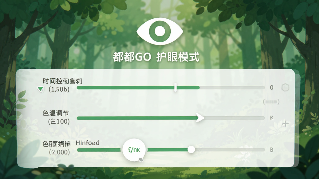 ����GO ����ģʽ���ý��棬��ʾʱ����ơ�ɫ�µ��ڵ�ѡ�����Ϊ��ɫɭ�ַ�������۾�ͼ�꣬�����ˬ�����ʸ��壬�ɾ��޶���