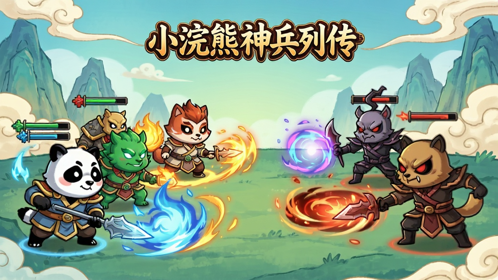 ��Ϸս���������ҷ�����������з����ţ�������Ч�����������࣬�Ϸ���ʾ��С�������д���LOGO��������ù�����ͨ���ɫ��������ϸ�ڷḻ�������������޶���Ԫ�ء�