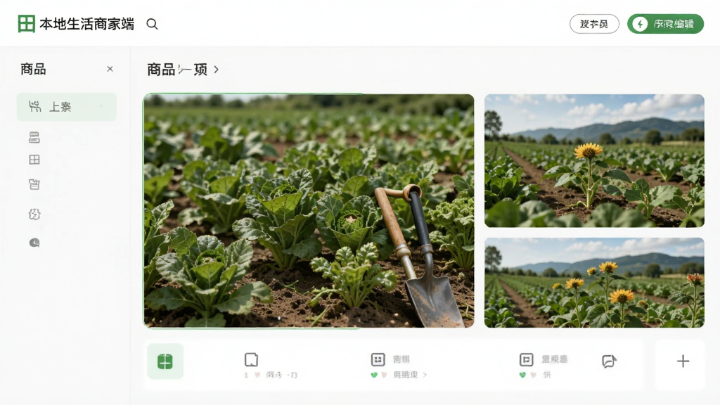有块田本地生活商家端 商品编辑后台 简单易用 界面清爽 高质量图片