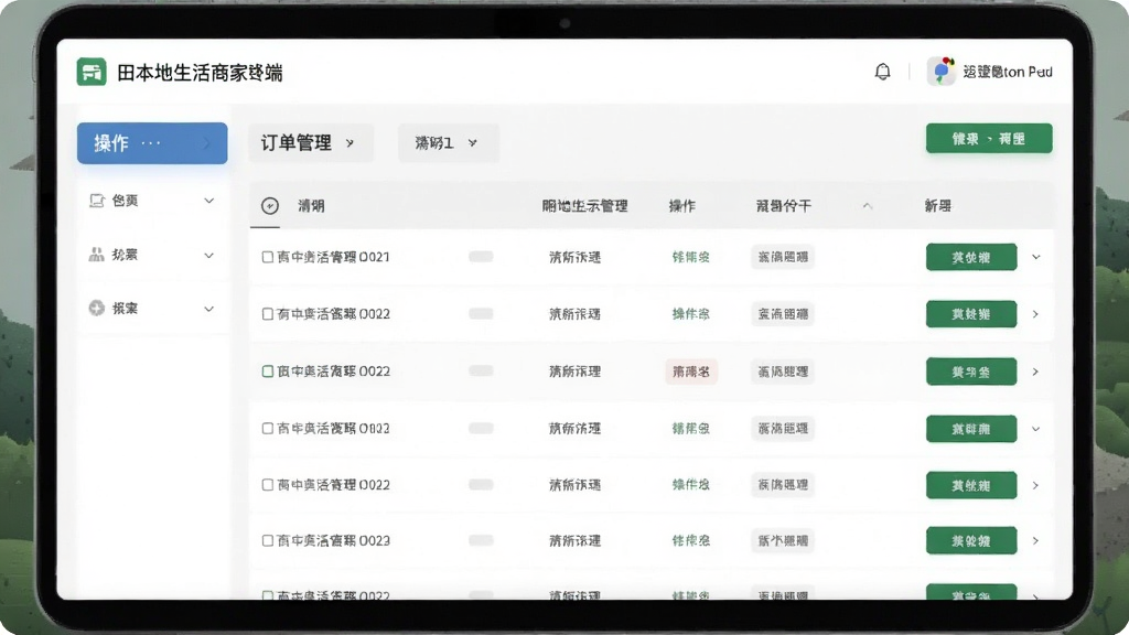 有块田本地生活商家端 订单管理页面 列表清晰 操作按钮 高画质