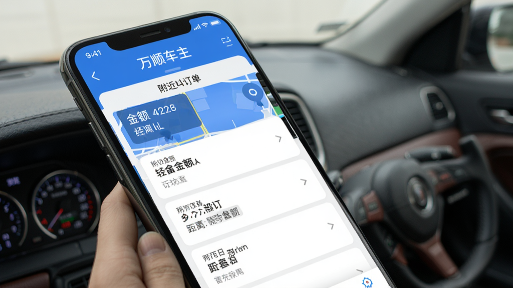 ��˳�������ٰ�ӵ�������ʾ���������б�����ͼģʽ��˾����APP���棬������ע�����������룬��ɫ��Ϊ���������࣬�ִ��У��߻���