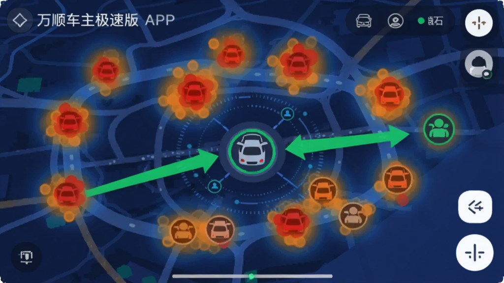 ��˳�������ٰ�APP��ͼ�Ϸֲ����������ȵ㣬��ɫ���ɫ��Ƕ����ܶȣ�˾������ͼ��λ�����ģ�UI�����������ɫ�ɵ���ͷ����˾����˿ͣ��Ƽ��У�����ɫ��