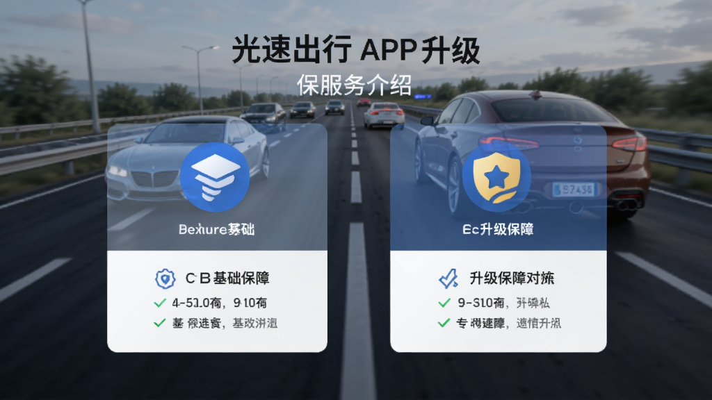 ���ٳ���APP���Ϸ������ҳ�棬չʾ�������Ϻ��������ϵĶԱ�ͼ�꣬����Ϊ��·��ʻ�����������רҵ�Ͻ����ɾ��޶���Ԫ��