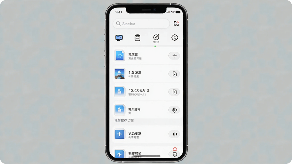 �����Ǵ��ֻ�APP��������չʾ������Ϊ�ֻ���Ļ��ͼ���֣���Ļ������ʾ�ļ������б����Ϸ����������͹���ͼ�꣬�Ű��������򣬷�����ִ���ϸ�ڰ�������ͼ���ļ����ƣ����ʸ���ɾ��޶���Ԫ��