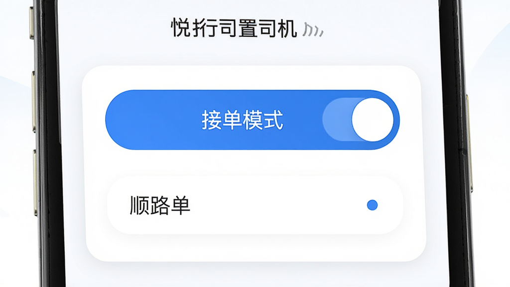 ������ѡ˾���˽ӵ����ý��棬��ʾ���ӵ�ģʽ�����ذ�ť�롰˳·����ѡ������࣬��ɫ��������ɫ����ɫ��Բ�ǿ�Ƭ��ƣ������ײ������߻��ʣ��޶���Ԫ��