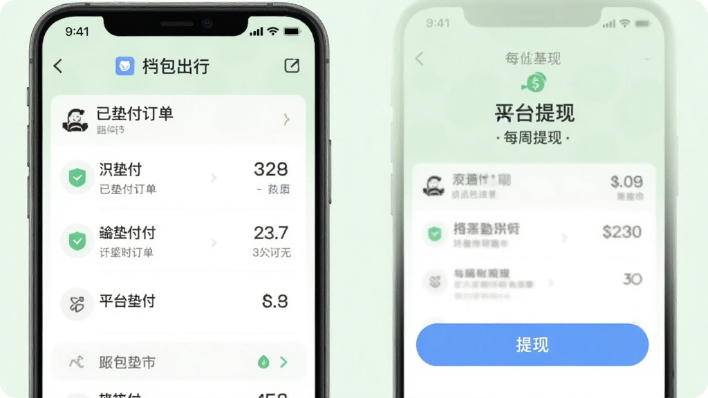 �ӵ㱦����˾����Ǯ��ҳ�棬��ʾ�ѵ渶�����б������ְ�ť������Ϊ����ɫ���С�ƽ̨�渶����ÿ�����֡���������������ˬ�����ʸɾ��޶���Ԫ��