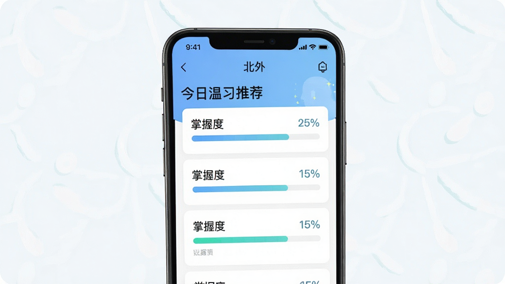 һ��չʾ�������APP���Ի���ϰ���ܵ�ʾ��ͼ������Ϊ�ֻ�������ʾ��������ϰ�Ƽ����б����������򣬷�����£�ϸ�ڴ��С����նȡ��ٷֱȽ������������������ɾ��޶���Ԫ��
