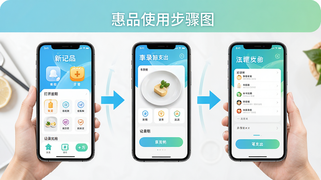 ��Ʒʹ�ò���ͼ��չʾ�Ӵ�App����¼һ��֧���Ĳ������̣��ü�ͷָʾ������������ɫ���������ִ��У����ʸɾ�