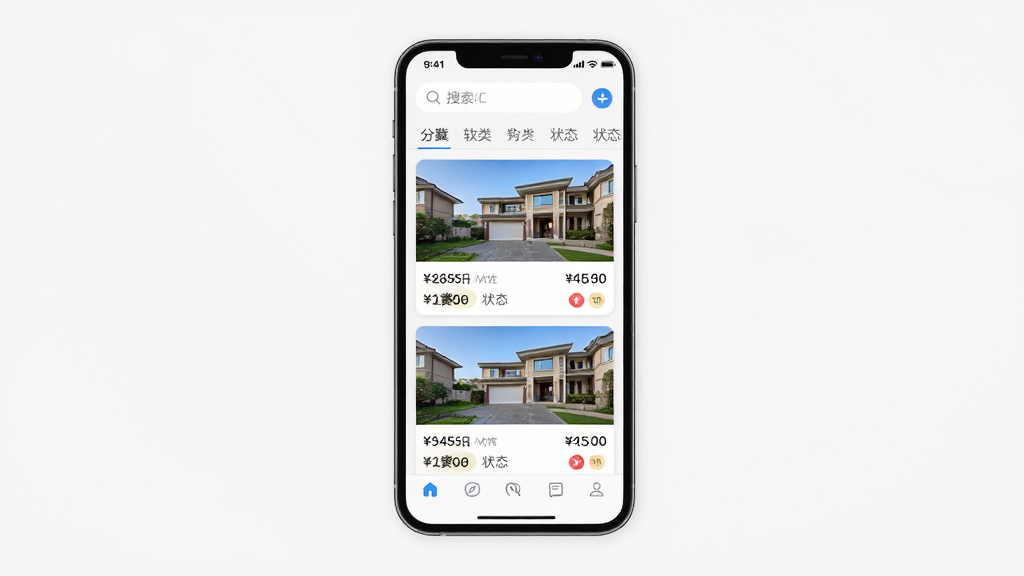 Ө���Ʒ�����������չʾ������Ϊ�ֻ���Ļ������ʾ��Դ�б�ҳ�棬����Ϊ���½ṹ������Ϊ�������ͷ����ǩ���в�Ϊ��Դ��Ƭ�б����ײ�Ϊ�����˵����Ű������������Ϊ�ִ���ƽ��UI��ƣ�ϸ�ڰ�����Դ����ͼ���۸��ǩ��״̬��ʶ�����ʸ��壬�ɾ����޶���Ԫ��