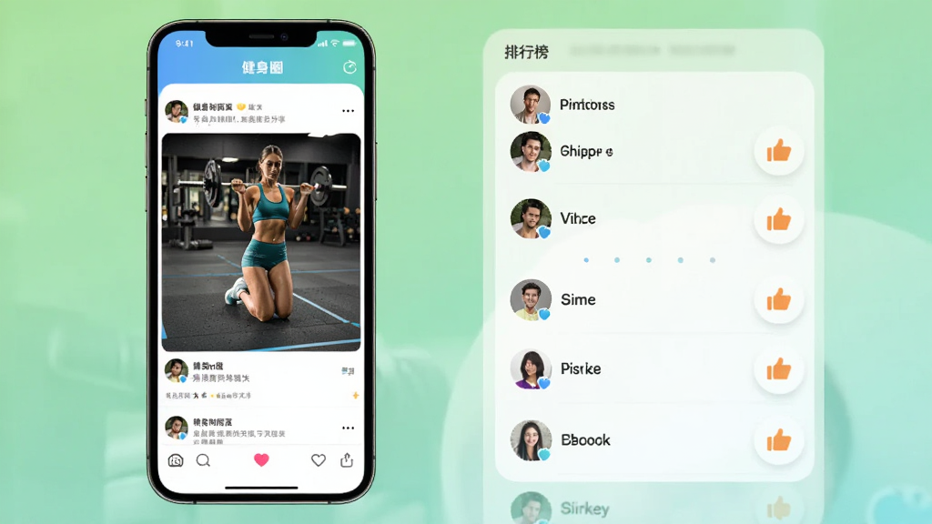 ����ָ������App����Ȧ�罻���棬�ֻ���Ļ��ʾѵ����̬������ͼ�����а��û�ͷ�������ͼ���������룬�������