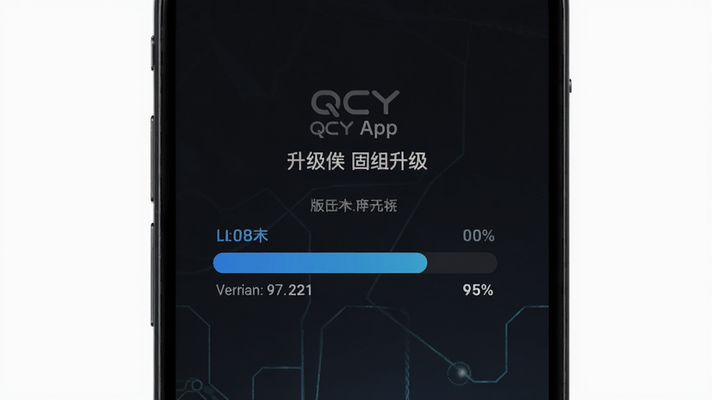QCY App�̼��������棬����Ϊ�ֻ���Ļ��ʾ���������������־��У��Ű��࣬���Ƽ��У�ϸ�ڰ����汾�źͽ��Ȱٷֱȣ������������ɾ����޶���Ԫ��