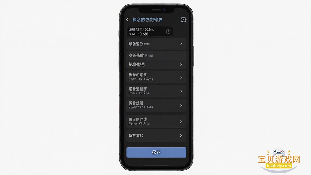 ִ������ܻ���αװ����ҳ�棬����Ϊ�ֻ���Ļ��ʾ�����޸�ѡ�����Ϊ�����б����У��Ű����룬���Ϊ��ɫϵ��������棬ϸ�ڰ����豸�ͺ������ͱ��水ť�����������ɾ��޶���Ԫ��