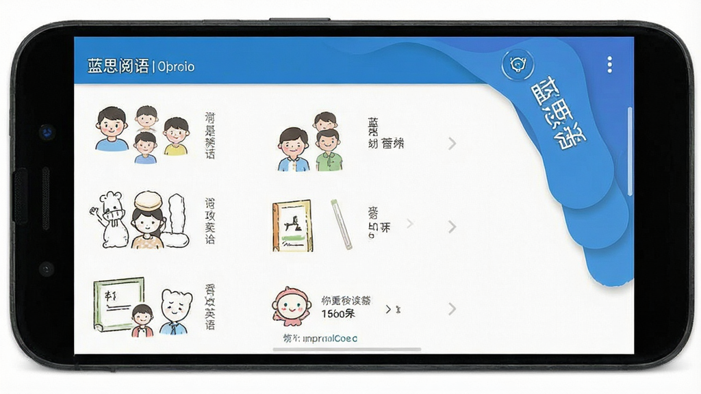 蓝思英语 安卓版 手机界面展示 分级阅读列表 干净简洁 画质清晰