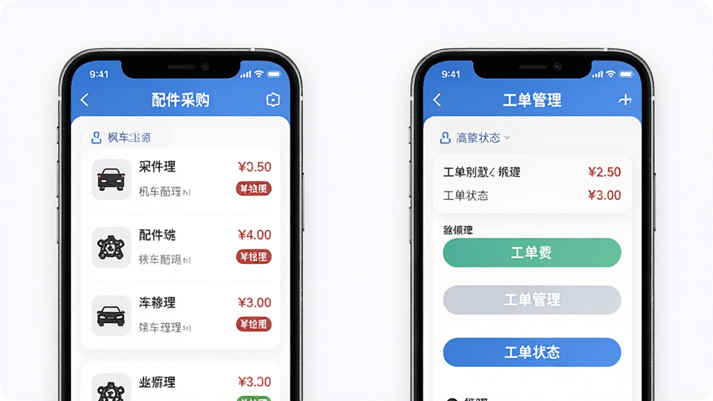 �㳵�ŵ�APP����ͼ�⣬����Ϊ�ֻ�����չʾ����ɹ��͹�������ҳ�棬����Ϊ���ҷ���չʾ�����ֻ���Ļ���Ű����룬���Ϊ�ִ�����磬ϸ�ڰ�������б����۸��ǩ������״̬��ť�����ʸ��壬�ɾ����޶���Ԫ��