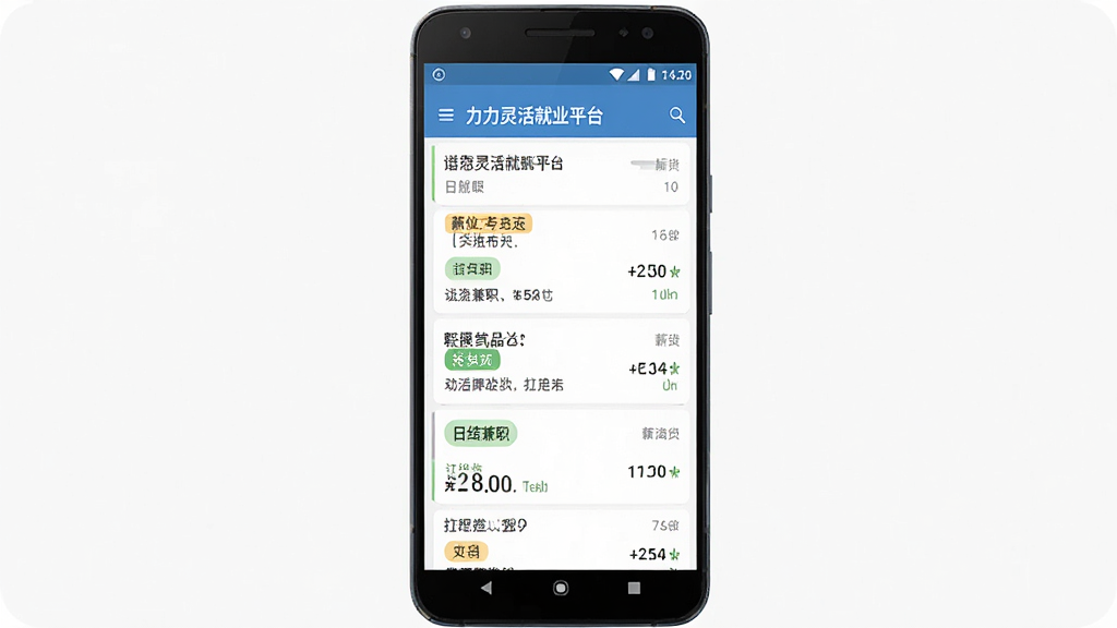 �ֻ���Ļ��ʾ��������ҵƽ̨��λ�б����棬����Ϊһ����׿�ֻ������־��У��Ű��࣬����ִ���ƽ����ϸ�����ս��ְ��ǩ��н�����֣������������ɾ����޶���Ԫ��