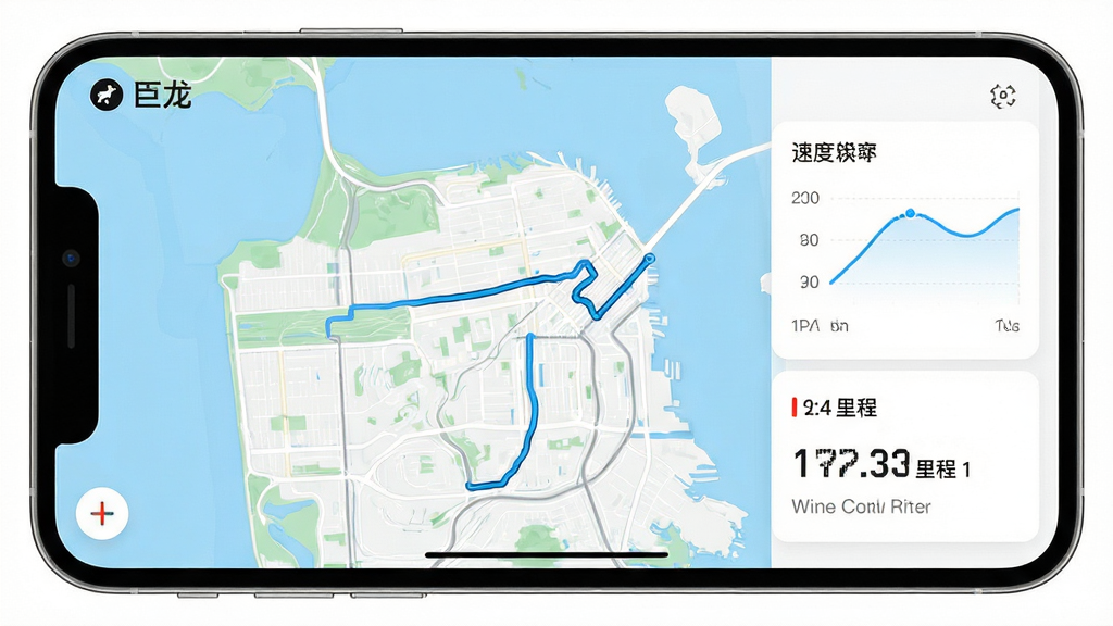 �����綯APP���й켣��¼ҳ�棬����Ϊ��ͼ�켣����������壬�������½ṹ���Ű�����������ִ���Լ��ϸ�ڰ����ٶ�������������֣������������ɾ����޶���Ԫ��