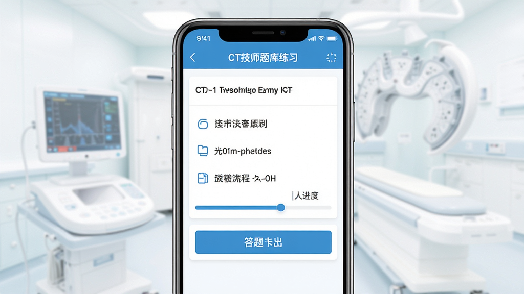 ����ҽ���豸�����������չʾ������Ϊ�ֻ���Ļ��ʾCT��ʦ�����ϰҳ�棬���־��У��Ű��࣬���Ϊ����ҽ��������ɫ��ϸ�ڰ�����Ŀѡ������������⿨��ť�����������ɾ��޶���Ԫ��