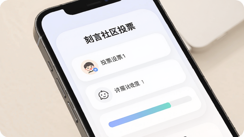��������ͶƱ���棬�ֻ���Ļ��ʾͶƱѡ��ͽ�����������Ϊ���Բ�ǿ�Ƭ��ƣ�������Ѻã������������޶���Ԫ��