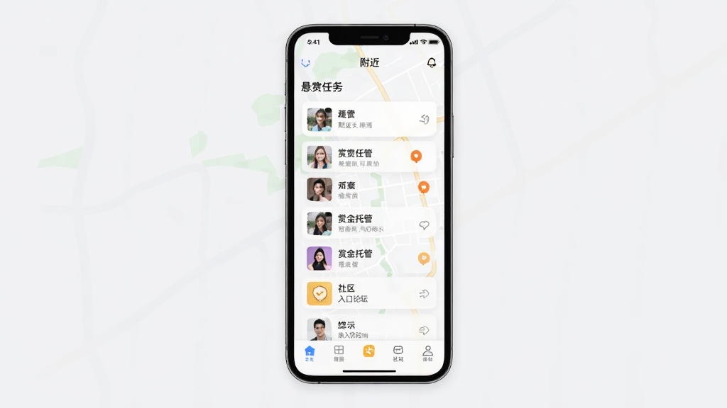ȥҡ��App�����棬������ͼ������Ƭ�����������б����ͽ��йܱ�ʶ��������̳��ڣ��ײ����������ɾ����UI���ֻ���Ļչʾ�����廭�ʣ��޶���Ԫ��
