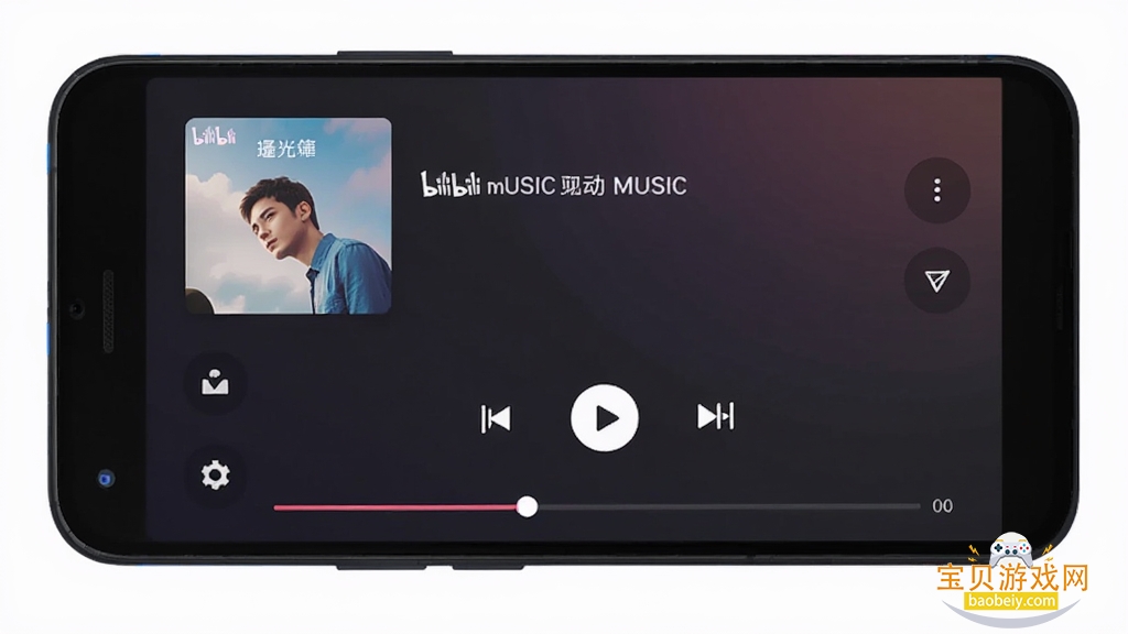 һ����׿�ֻ���Ļ��ʾbilibili music���ֲ��������Ž��棬������ר������͸��������·��ǲ��ſ��ư�ť�ͽ�����������Ϊ��ɫ���䣬���岼�ּ�࣬����ִ���ƽ����ϸ�����������ʸɾ����޶���Ԫ��