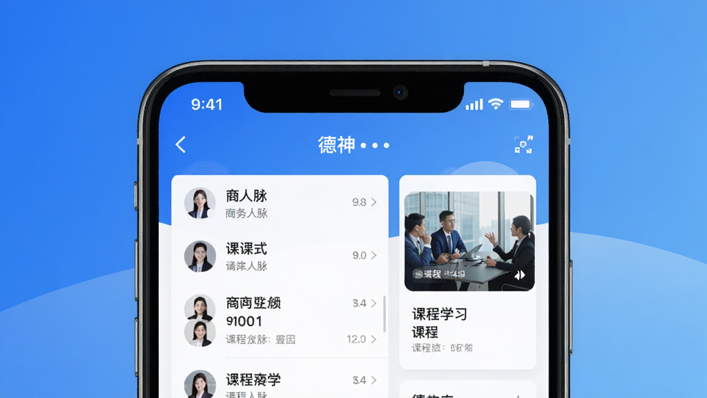 ����APP����չʾ�������������ֻ���Ļ����Ļ����ʾ���������б��Ϳγ�ѧϰģ�飬����Ϊ������ɫ���䣬�Ű�ɾ����룬����ִ�����ϸ�����������ʸ��壬�ɾ��޶���Ԫ��
