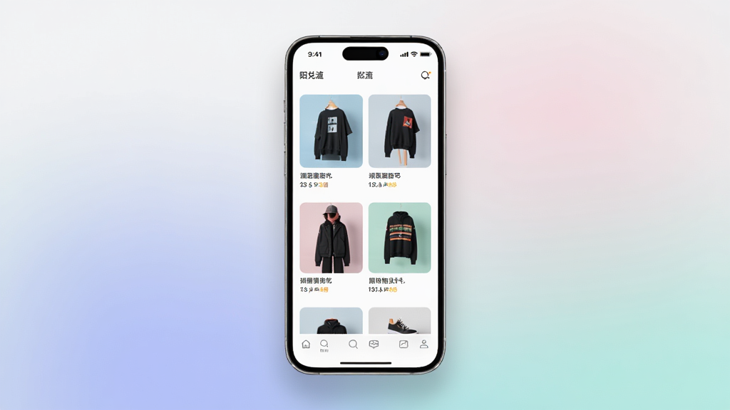 ������Ӧ�ý���չʾ������Ϊ�ֻ���Ļ�г��ֳ�����Ʒ�б�������Ϊ�����ֻ� mockup���Ű�����չʾ��Ʒͼ�����ƣ����Ϊ�ִ���Լ�Ƽ��У�ϸ�ڰ��������Ӱ�뽥�䱳�������ʸ���ɾ��޶���Ԫ��