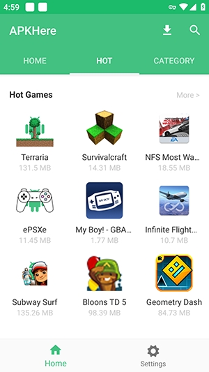 APKHere1.1.0 �ٷ������н�ͼ