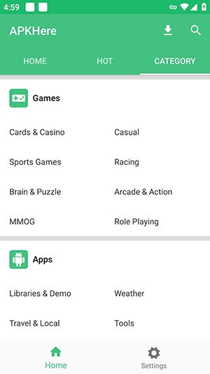 APKHere1.1.0 �ٷ������н�ͼ