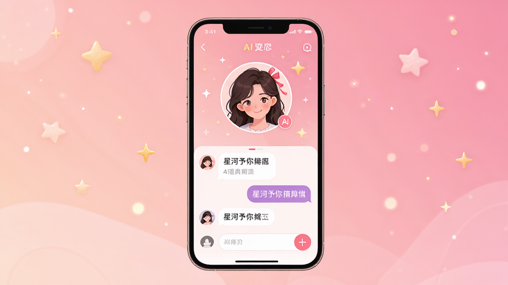 �Ǻ�����App������չʾ������Ϊ�ֻ���Ļ��AI����ͷ��������Ի��򣬲��־��У��Ű��࣬�����ܰ��ͣ�ϸ�ڰ������ǵ�׺���ɫ���䱳�������ʸ��壬�ɾ����޶���Ԫ��