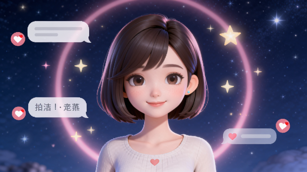 һ���ֻ�Ӧ�ý��棬��Ļ������ʾһλ����ɰ�������AI����������Χ��������ǹ����ɫ���Σ�����Ϊ����ɫ�ǿգ����ּ�࣬�Ű���У����Ψ��������ϸ�ڰ������������밮��ͼ�꣬���ʸ��壬�ɾ����޶���Ԫ��