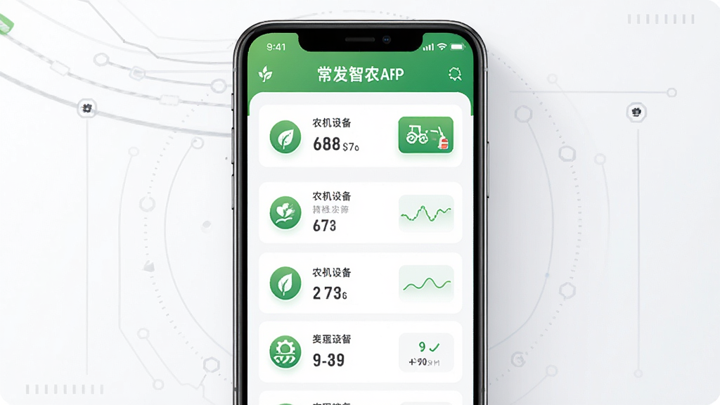 ������ũAPP����չʾ������Ϊ�ֻ���Ļ����ʾũ���豸�����б�������Ϊ�����ֻ��������Ű������������Ϊ�ִ��Ƽ��У�ϸ�ڰ�����ɫũҵԪ��ͼ�������ݿ�Ƭ�����ʸ��壬�ɾ����޶���Ԫ��