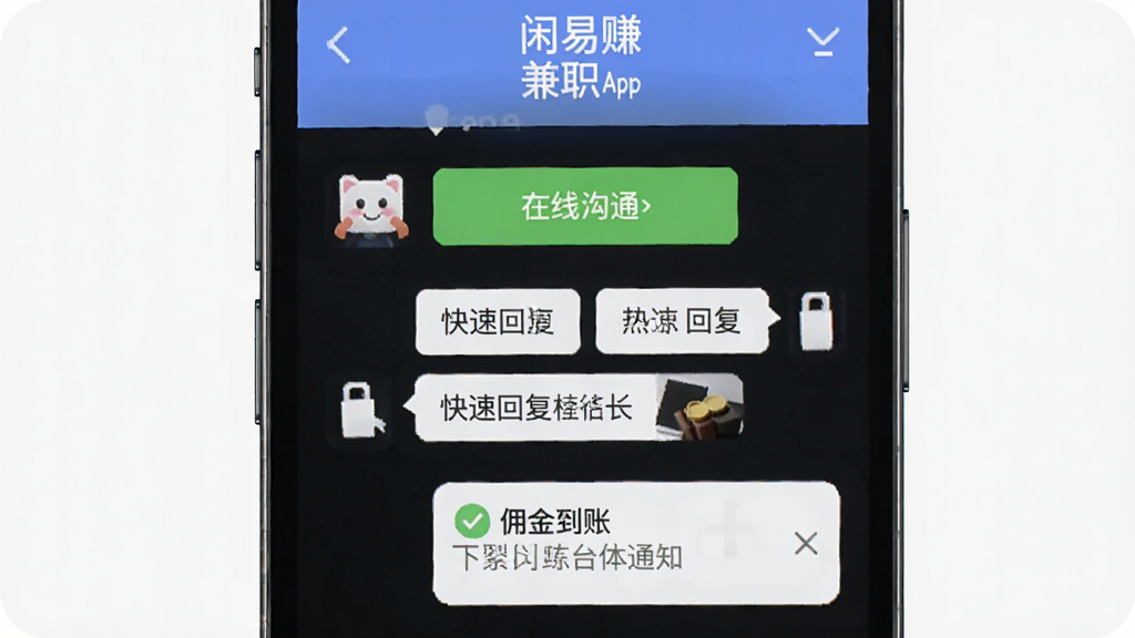 ����׬��ְApp��Ϣ��ͨ����չʾ������Ϊ�ֻ���Ļ������Ϊ����Ի����Ű棬���Ϊ����Ч�磬ϸ�ڰ������߹�ͨ��ť�����ٻظ�ģ�塢Ӷ����֪ͨ�����ʸ���ɾ��޶���Ԫ�ء�