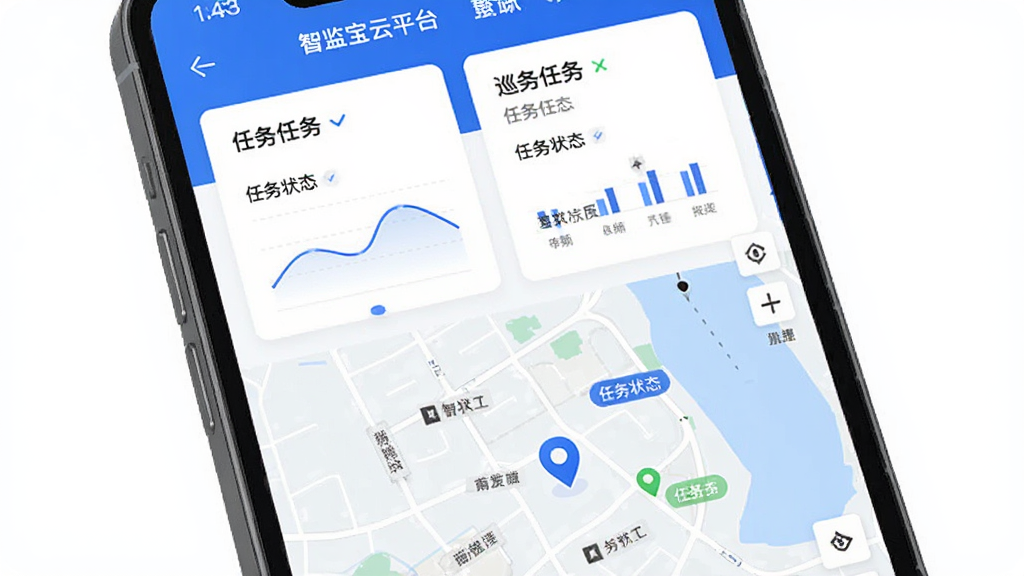 �Ǽ౦��ƽ̨�ƶ���Ѳ����棬����Ϊ�ֻ���ĻչʾѲ�������б����ͼ��ǣ����ֲ������½ṹ�Ϸ�Ϊ����Ƭ�·�Ϊ��ͼ���Ű������������Ϊ�ִ�����Ƽ��磬ϸ�ڰ�����ɫ��ɫ��������ͼ������λͼ�ꡢ����״̬��ǩ�����ʸ���ɾ��޶���Ԫ��