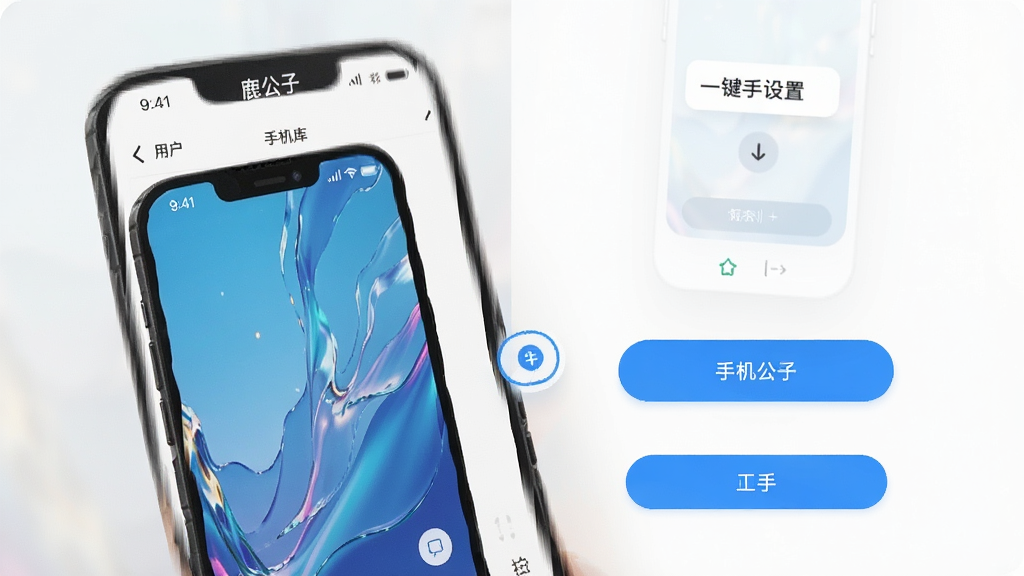 鹿公子应用内展示私人图库界面,用户正在将一张动态壁纸一键设置为手机桌面,界面简洁,操作按钮醒目,风格清新,排版舒适,画质清晰,干净无多余元素