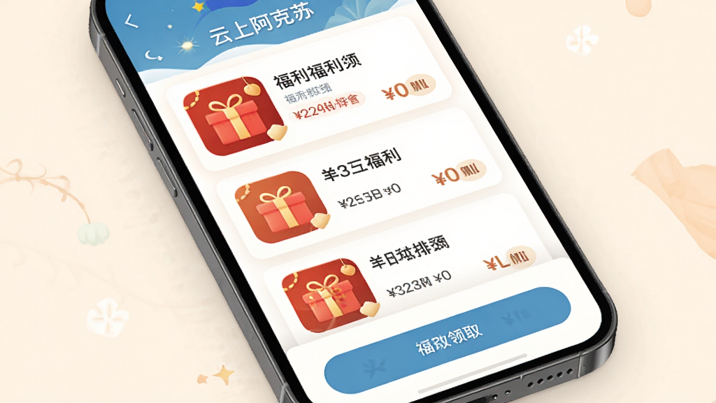 ���ϰ�����App���ḣ��ҳ��չʾ������Ϊ�ֻ���Ļ��ʾ������Ƭ����ȡ��ť������Ϊ���Ÿ�����Ƭ�������У������ܰ���£�ϸ�ڰ����������ͼ���������֣����ʸ�����������Ԫ��