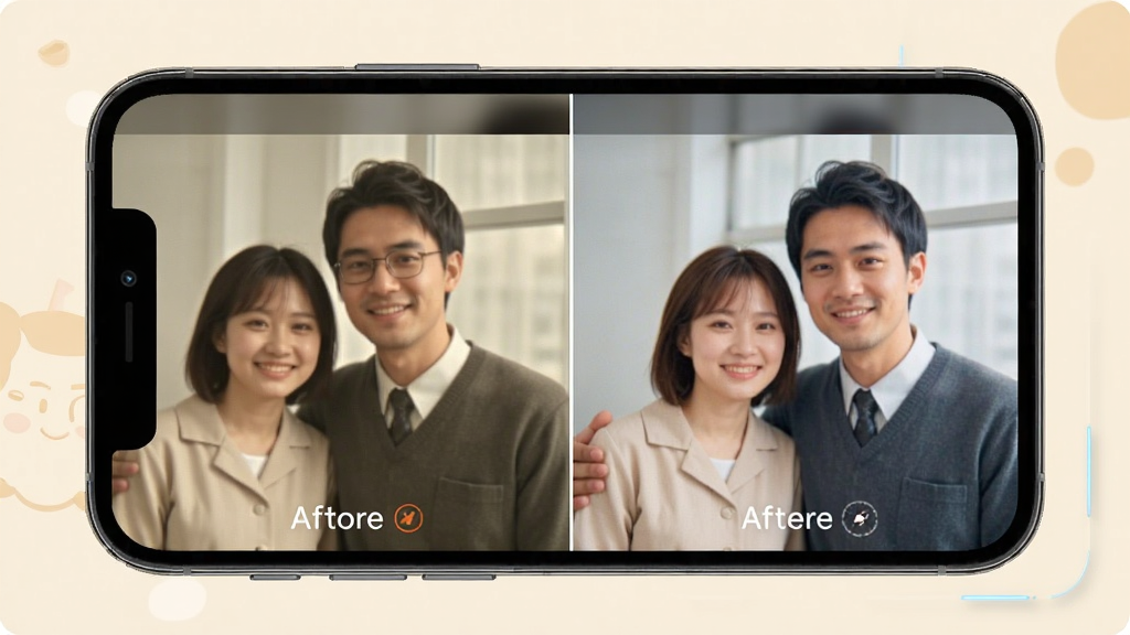 ���ڴ�ˮӡ���չ���չʾͼ������Ϊ�ֻ���Ļ��չʾ����Ƭ�޸�ǰ��Ա�Ч��������Ϊ���ҷ����Աȣ��Ű����������Ϊ��ܰ�������ִ��Ƽ���ϣ�ϸ�ڰ����޸�ǰ����Ƭ�������Ȳ�����ɫ�ʱ仯�����ʸ��壬�ɾ����޶���Ԫ��