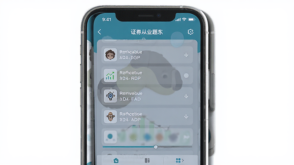 ֤ȯ��ҵ�⿼��APP����չʾ���ֻ���Ļ����ʾ�����ϰҳ�棬����Ϊ�ֻ����з��ã����ּ�࣬�Ű�����������ִ���ƽ����ϸ�ڰ�����Ŀѡ��ͽ����������ʸ��壬�ɾ����޶���Ԫ��