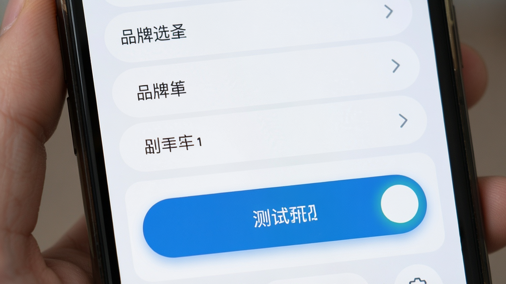 ����ң������Կյ��������棬����Ϊ�ֻ���Ļ��д����������Ļ��ʾƷ��ѡ���б��Ͳ��԰�ť���Ű�Ϊ���½ṹ�������������Ϊ��ˬ��ƽ����ƣ�ϸ���ϰ�ť��Բ�Ǻ͸�������Ч�������ʸ��壬�ɾ��޶���Ԫ��